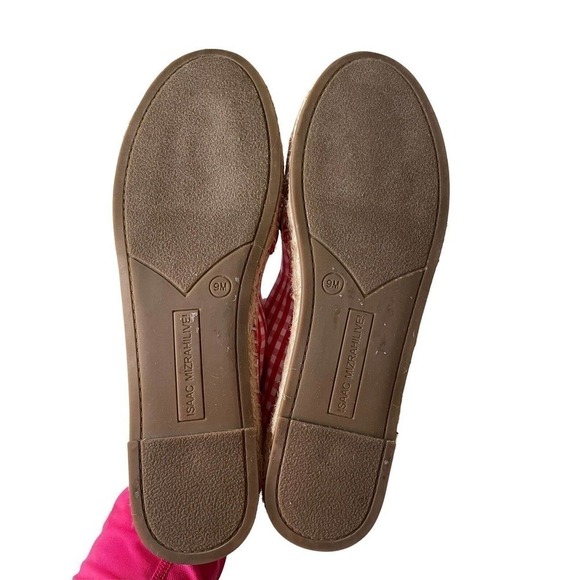 Isaac Mizrahi Live! Red Gingham Ladies Espadrilles Eyelet Embroidery Size 9 M - Picture 6 of 11